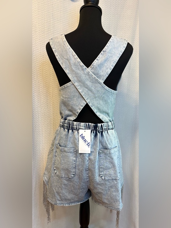 Blue B Collection Pants - Blue B Collection Rhinestone Fringe 
Acid wash Denim Romper. NWT Size M